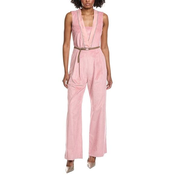 Peserico WomensCorduroy Jumpsuit Pink